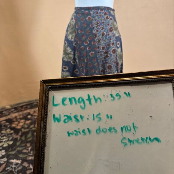 Sundance Est. 1969 Blue Floral Print Maxi Skirt – Mixed Floral Block Print | 100 - Picture 3 of 4